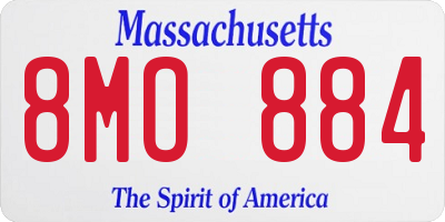 MA license plate 8MO884