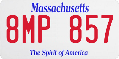MA license plate 8MP857