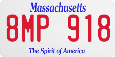 MA license plate 8MP918