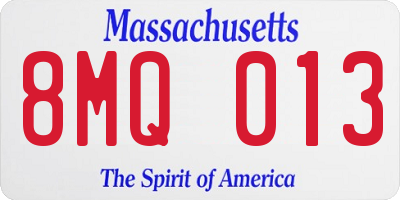 MA license plate 8MQ013