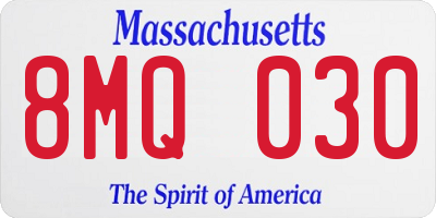 MA license plate 8MQ030