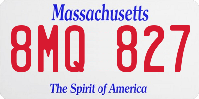 MA license plate 8MQ827