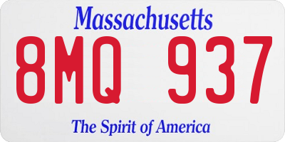 MA license plate 8MQ937
