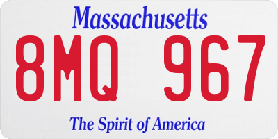 MA license plate 8MQ967