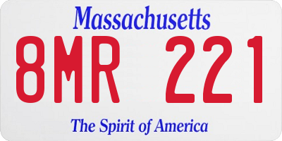MA license plate 8MR221