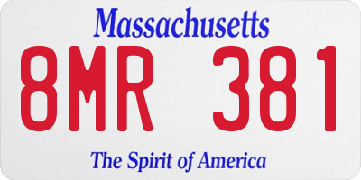 MA license plate 8MR381