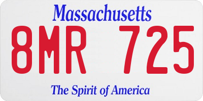 MA license plate 8MR725