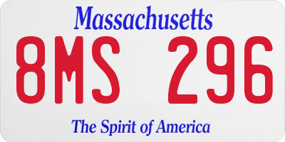 MA license plate 8MS296