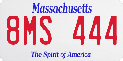 MA license plate 8MS444