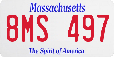 MA license plate 8MS497