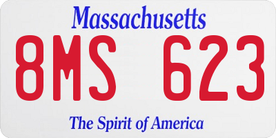 MA license plate 8MS623