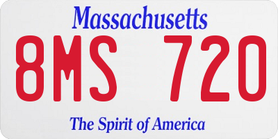 MA license plate 8MS720
