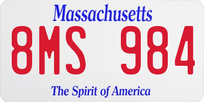 MA license plate 8MS984