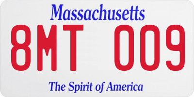 MA license plate 8MT009