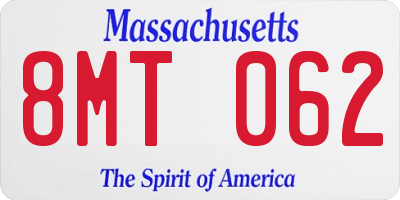 MA license plate 8MT062