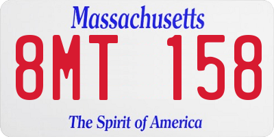 MA license plate 8MT158