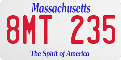 MA license plate 8MT235