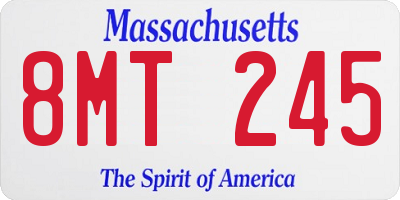 MA license plate 8MT245