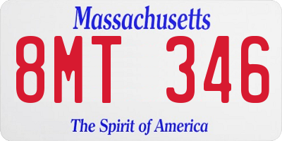 MA license plate 8MT346