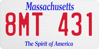 MA license plate 8MT431
