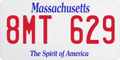 MA license plate 8MT629