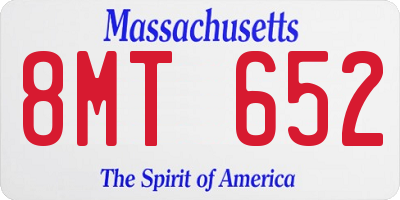 MA license plate 8MT652