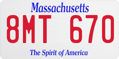 MA license plate 8MT670