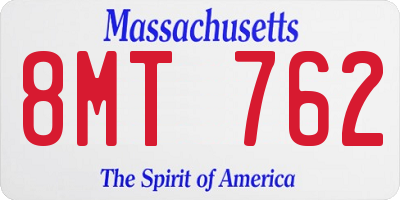 MA license plate 8MT762