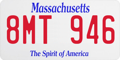MA license plate 8MT946