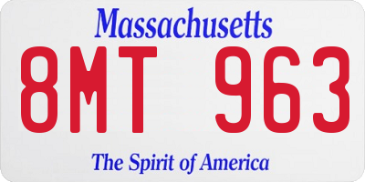 MA license plate 8MT963