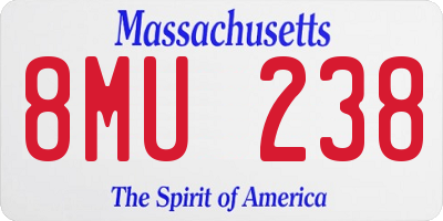 MA license plate 8MU238