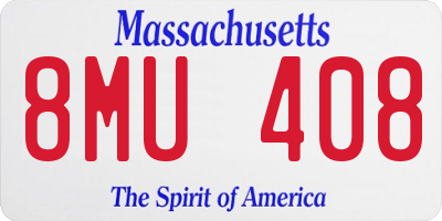 MA license plate 8MU408