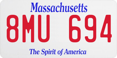 MA license plate 8MU694