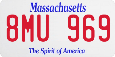 MA license plate 8MU969