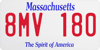 MA license plate 8MV180