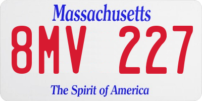 MA license plate 8MV227