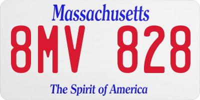 MA license plate 8MV828