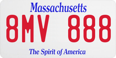 MA license plate 8MV888