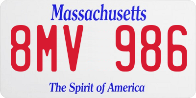 MA license plate 8MV986