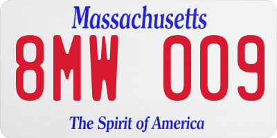 MA license plate 8MW009