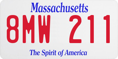 MA license plate 8MW211