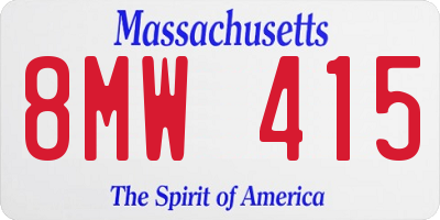 MA license plate 8MW415