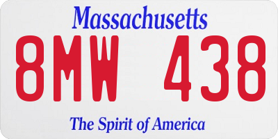 MA license plate 8MW438