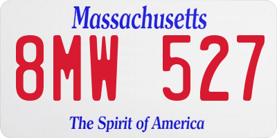 MA license plate 8MW527