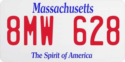 MA license plate 8MW628