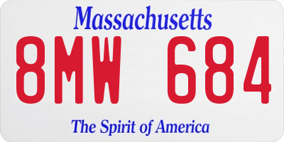 MA license plate 8MW684