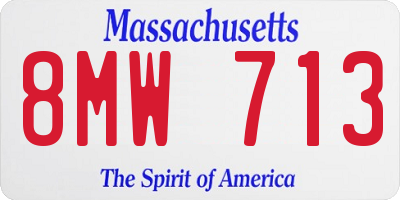 MA license plate 8MW713