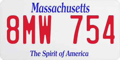 MA license plate 8MW754