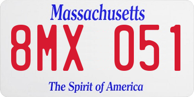 MA license plate 8MX051
