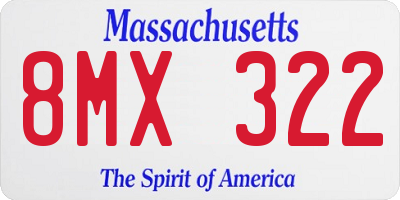 MA license plate 8MX322